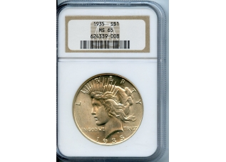 PMJ Coins & Collectibles, Inc. 1935 $1  NGC  MS65  Peace Dollar