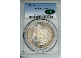 PMJ Coins & Collectibles, Inc. 1891 S $1 PCGS MS 64 CAC