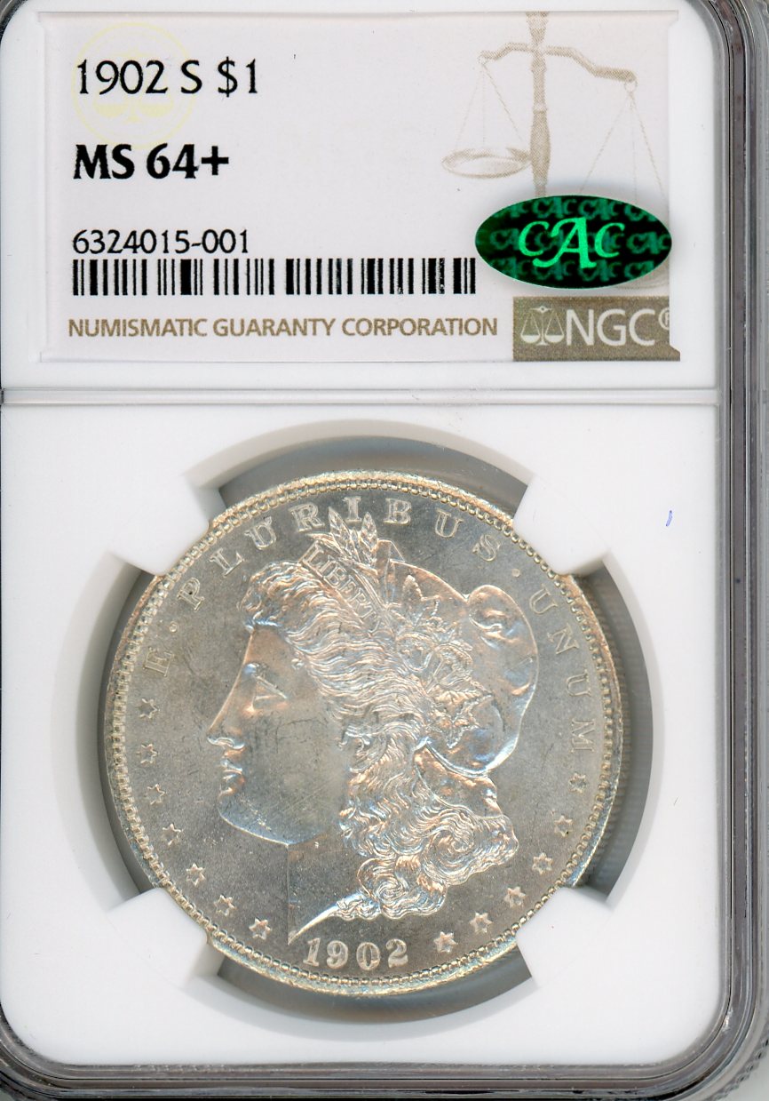 1902 S $1 NGC MS 64+ CAC