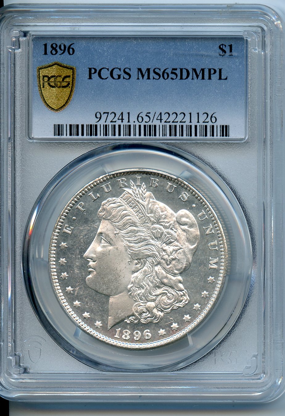 1896 $1  PCGS  MS65 DMPL  Morgan Dollar