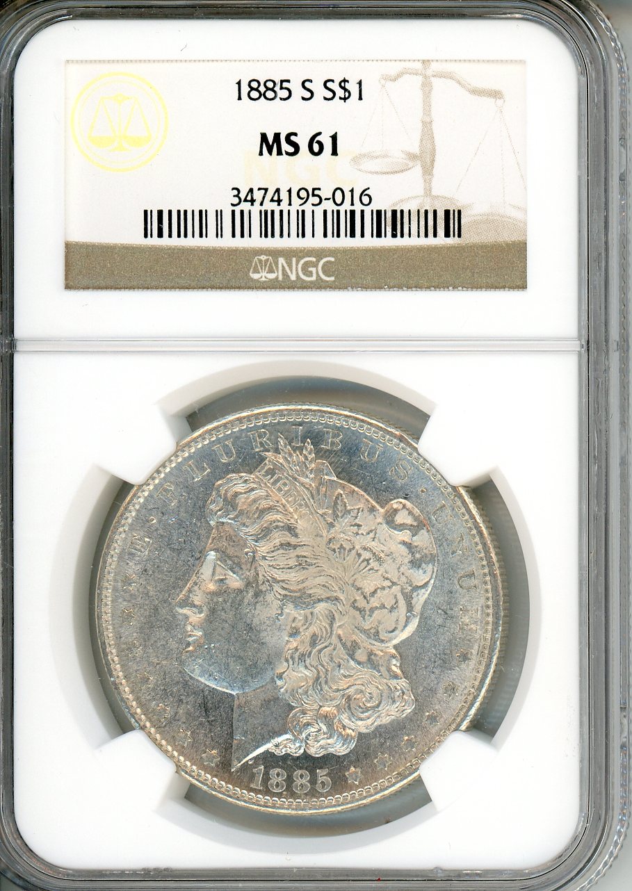 1885 S $1 NGC MS 61