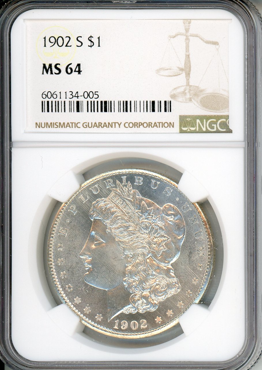 1902 S $1 NGC MS 64
