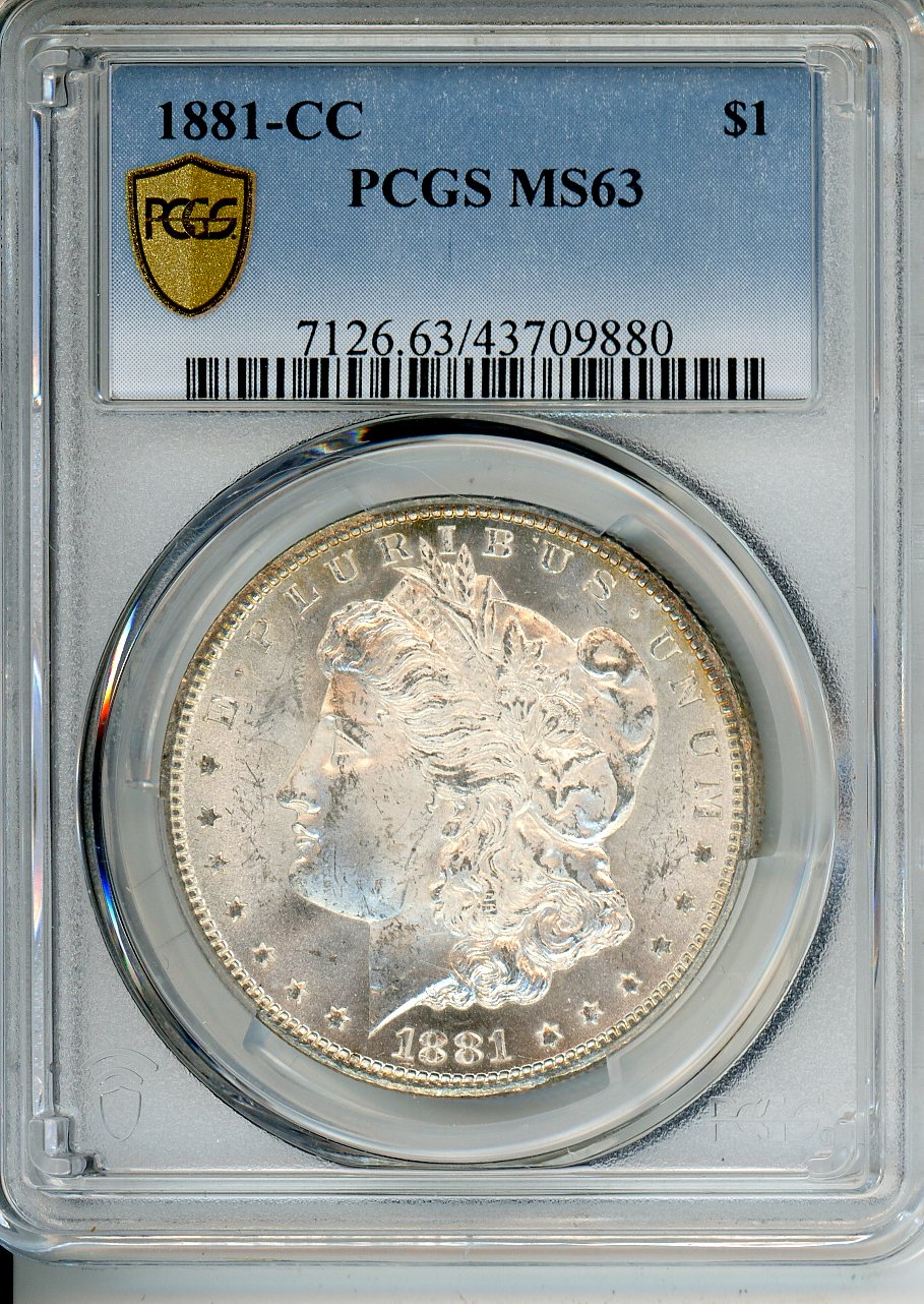 1881 CC $1 PCGS MS 63