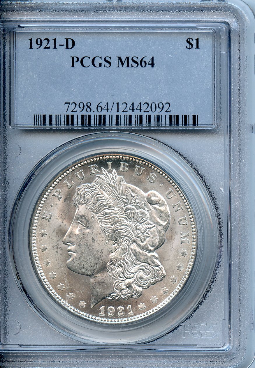 1921 D  $1  PCGS  MS64  Morgan Dollar