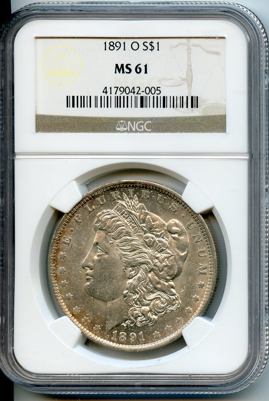 1891 O $1  NGC  MS61  Morgan Dollar