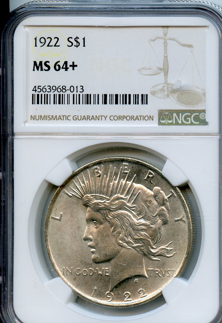 1922  $1   NGC  MS64+  Peace Dollar