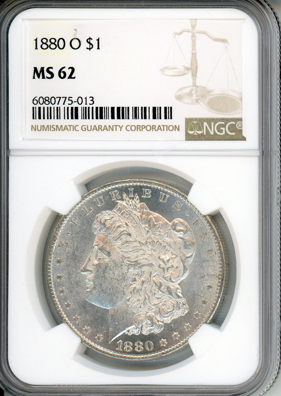 1880 O $1 NGC MS 62