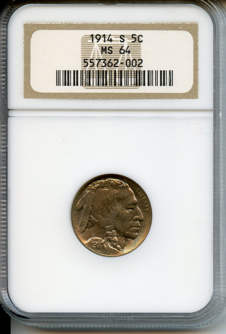 1914 S  5C    NGC MS64 Buffalo Nickel