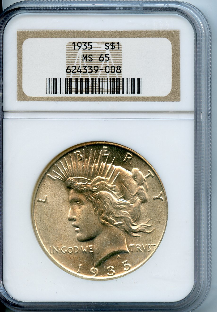 1935 $1  NGC  MS65  Peace Dollar