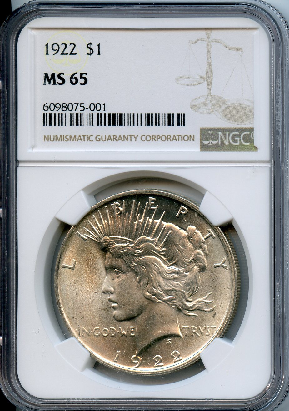 1922  $1  NGC  MS65  Peace Dollar