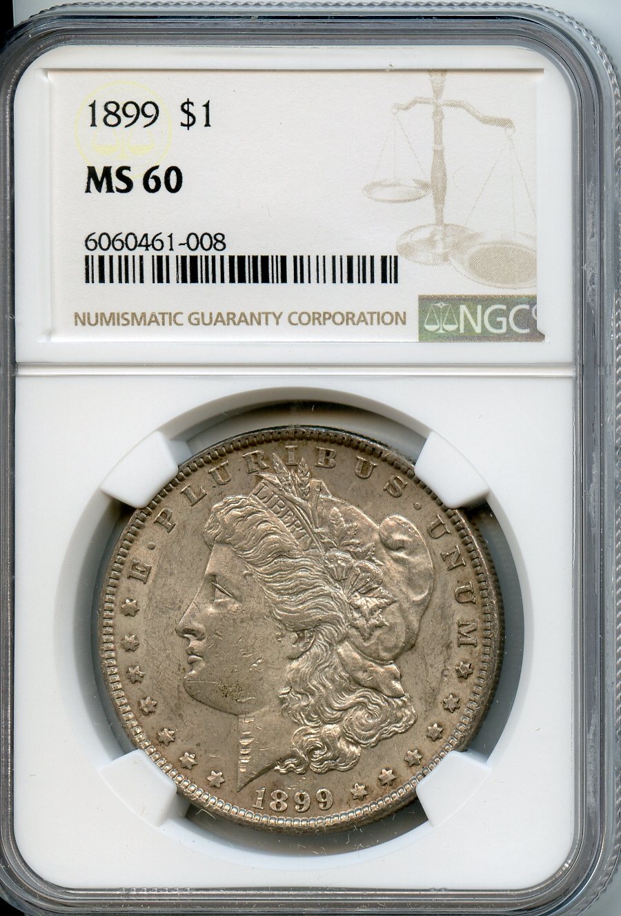 1899  $1  NGC  MS60  Morgan Dollar