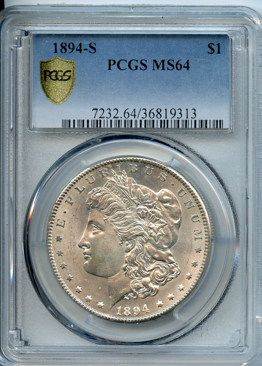 1894-S  $1  PCGS  MS64  Morgan Dollar