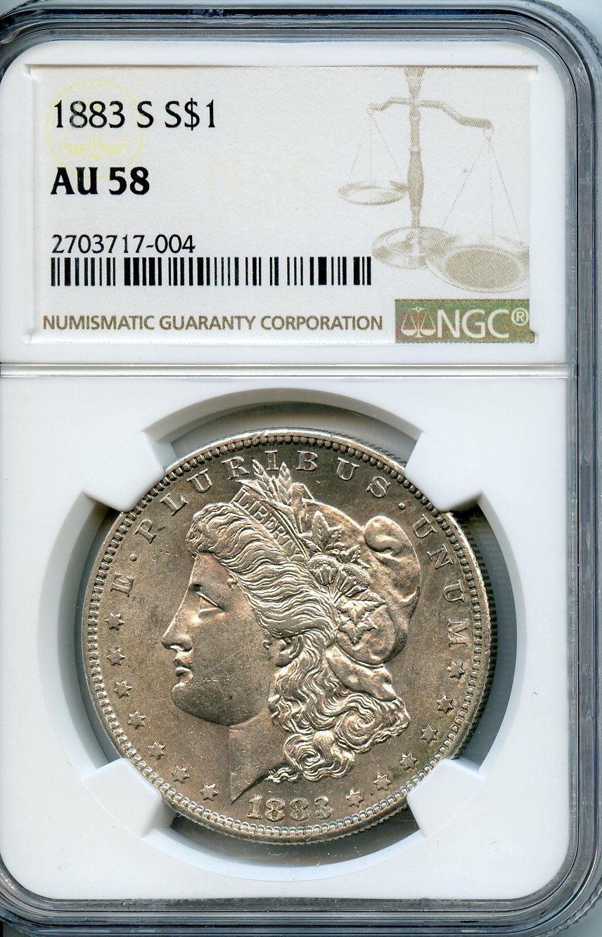1883 S  $1  NGC  AU58  Morgan Dollar