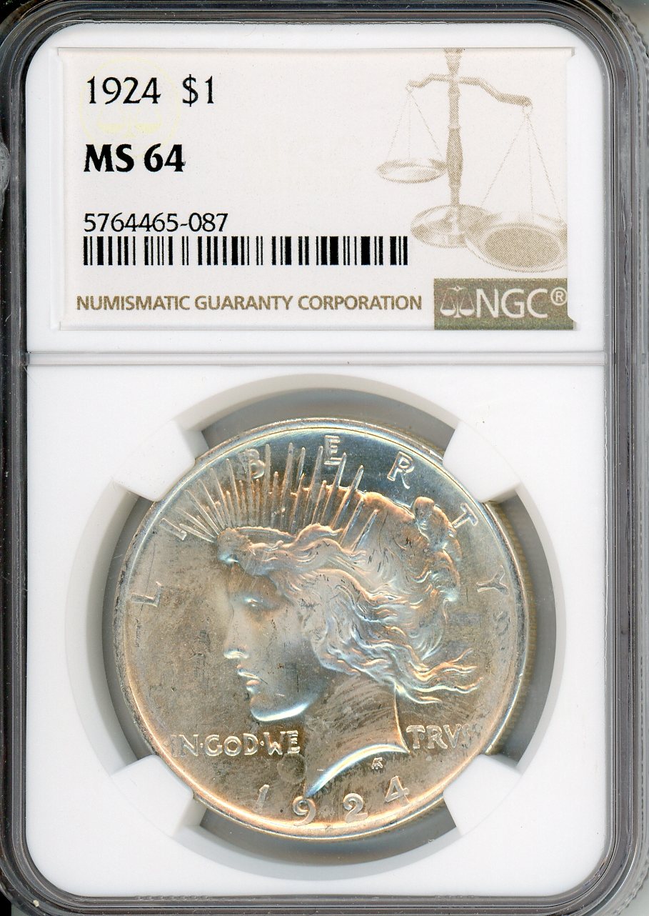 1924 $1 NGC MS 64