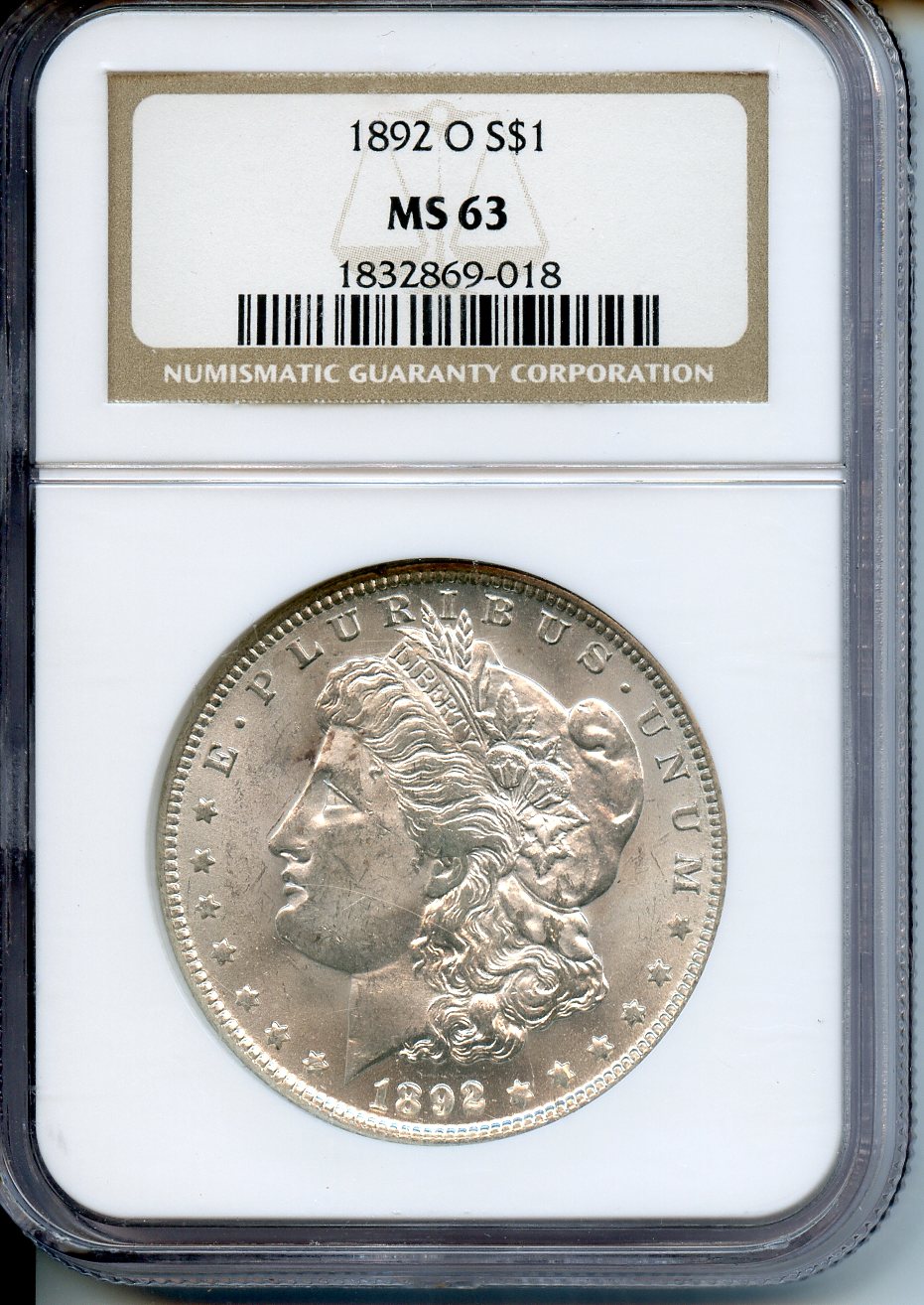 1892 O $1  NGC MS63  Morgan Dollar
