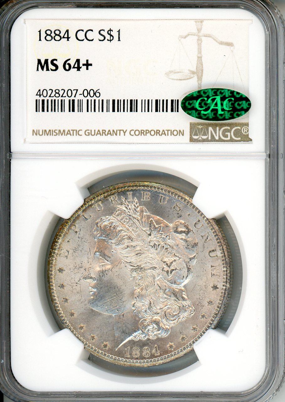 1884 CC $1 NGC MS 64+ CAC