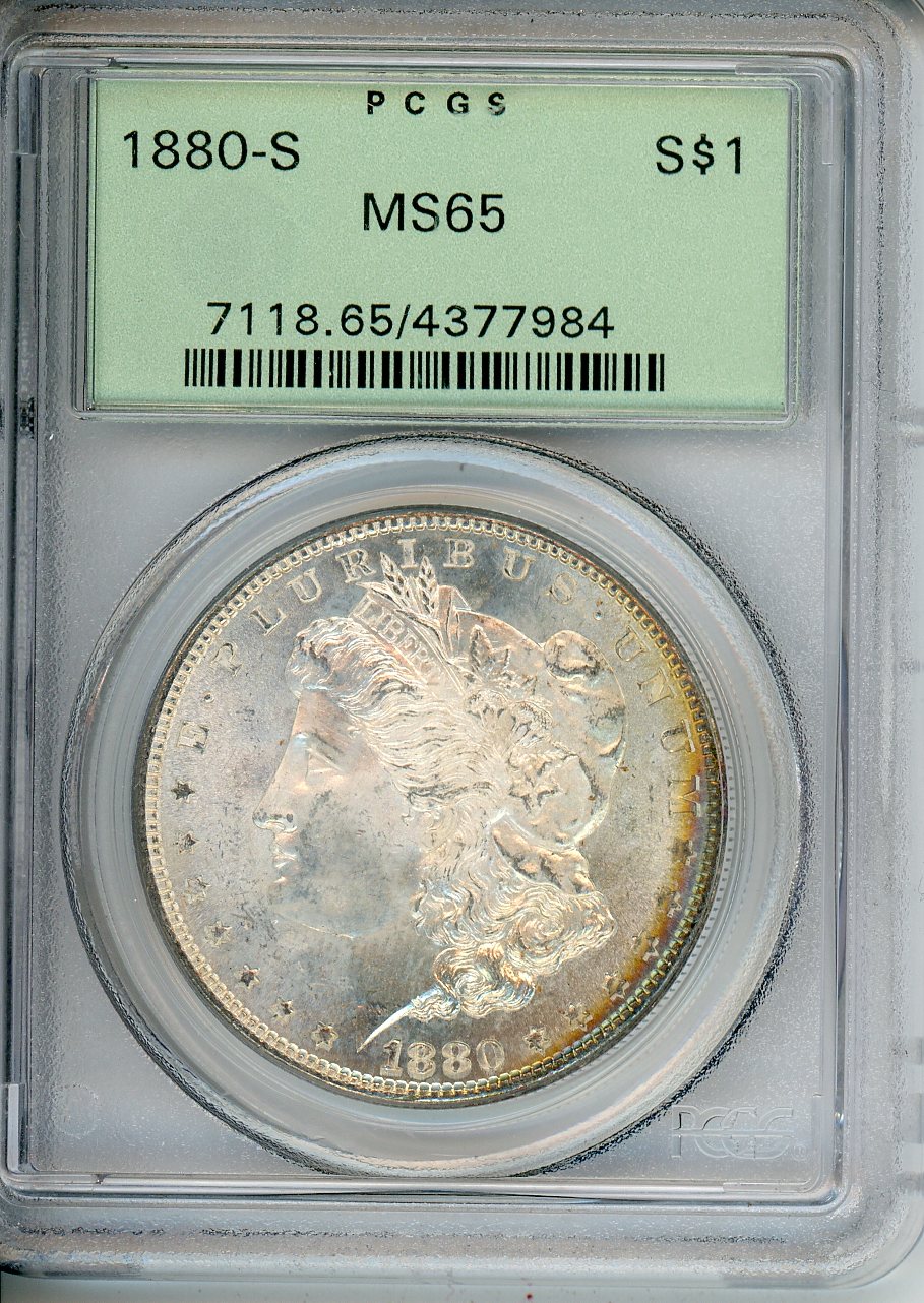 1880 S $1 PCGS MS 65