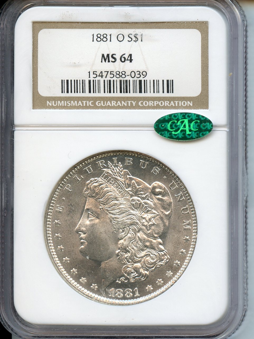 1881 O  $1  NGC MS64  CAC