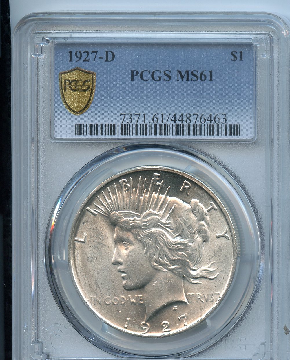1927 D $1 PCGS  MS61  Peace Dollar