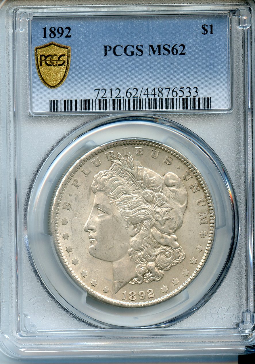 1892  $1  PCGS  MS62  Morgan Dollar