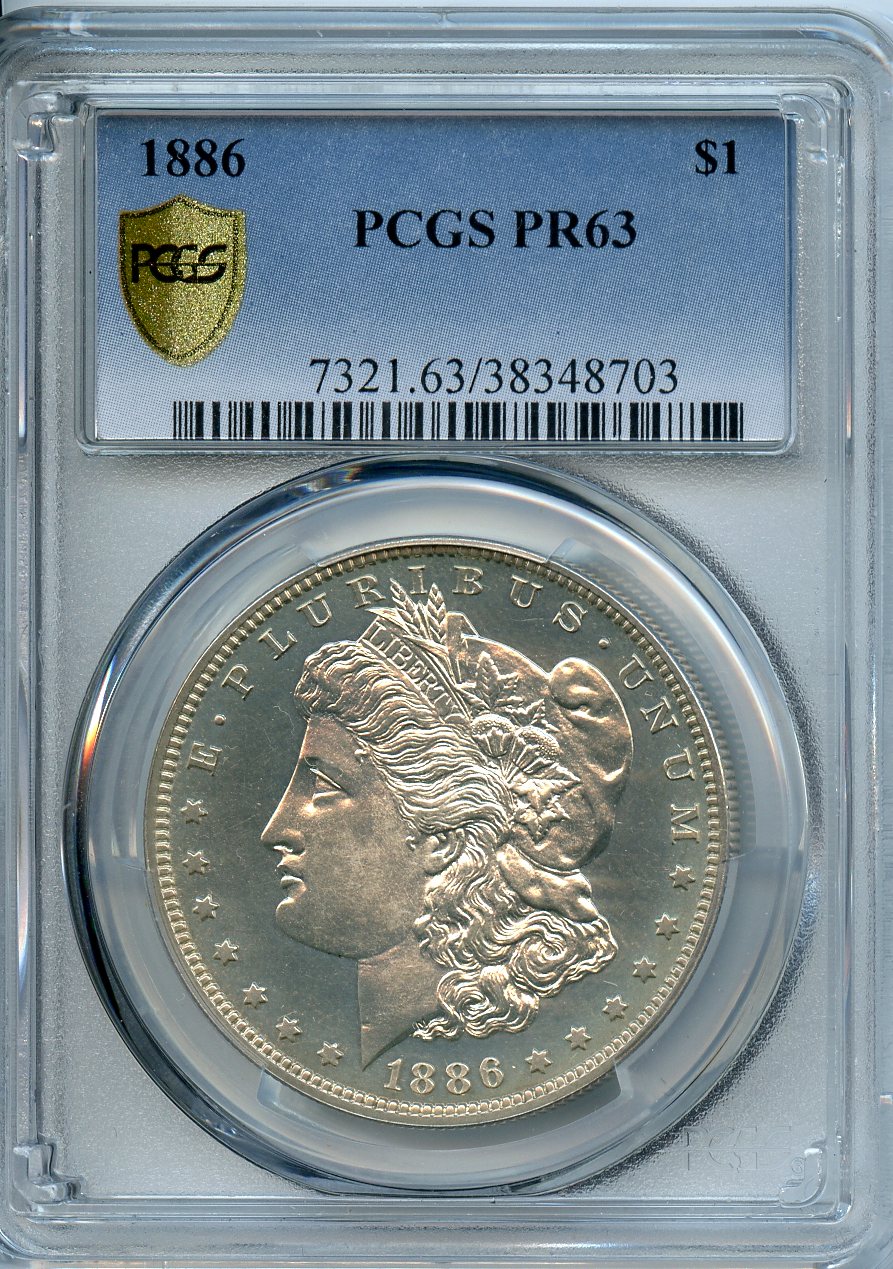 1886  $1  PCGS  PR63  Morgan Dollar
