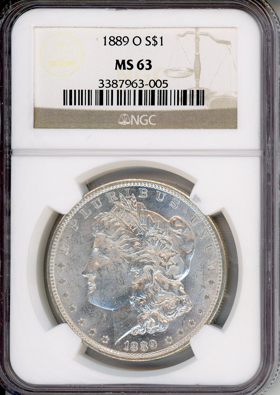 1889 O $1 NGC MS 63