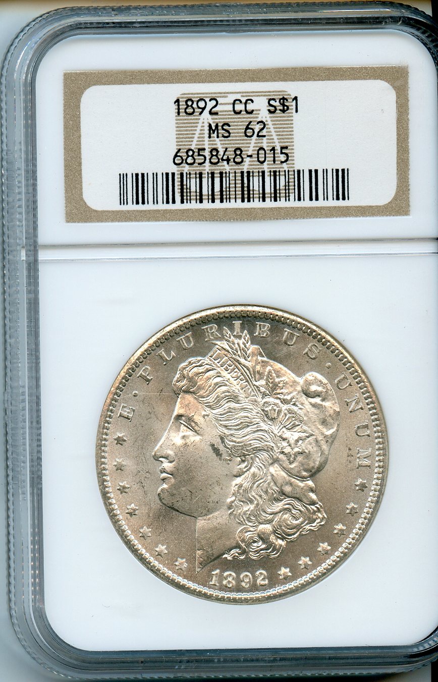 1892 CC  $1  NGC MS62  Morgan Dollar