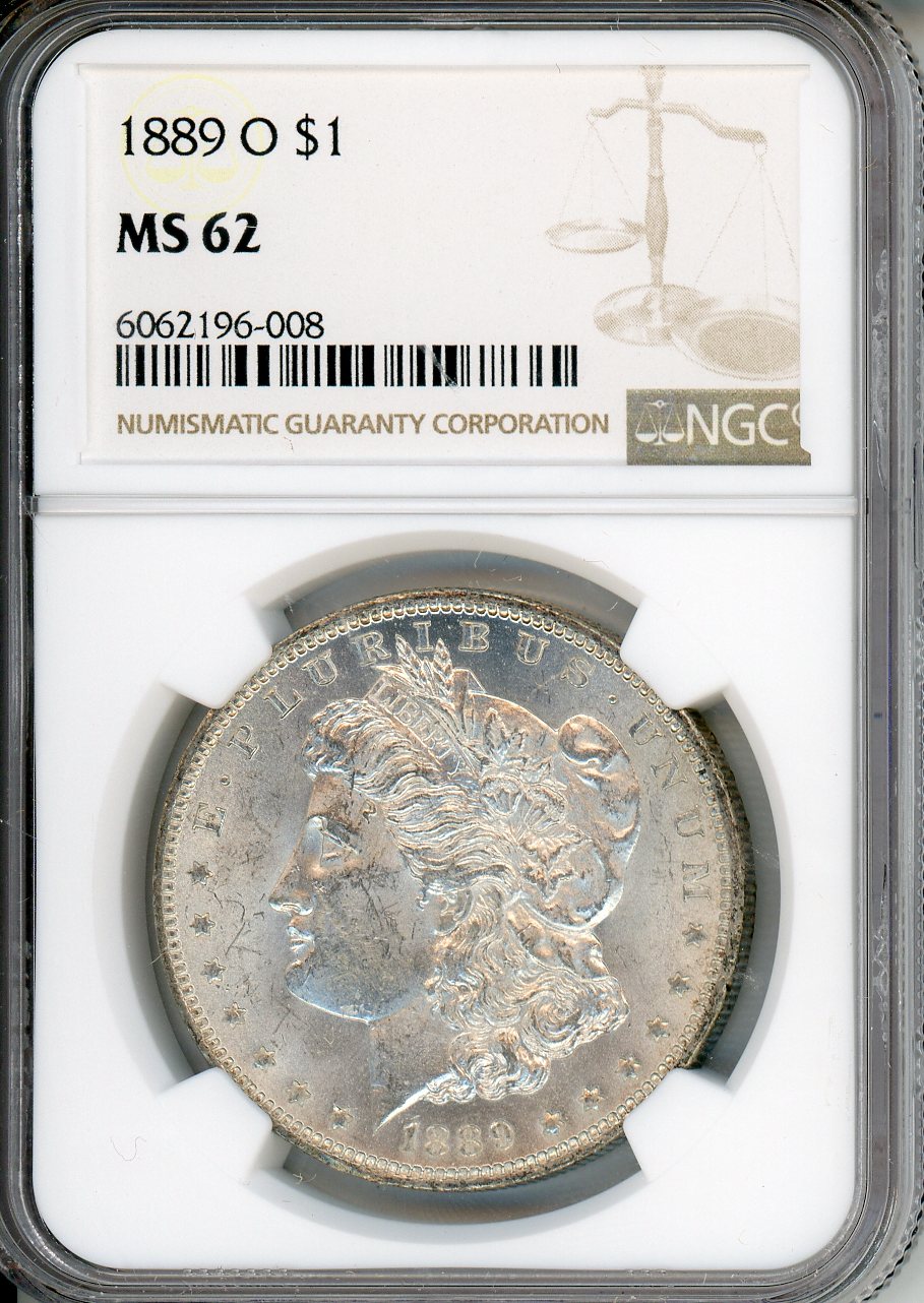 1889 O $1 NGC MS 62