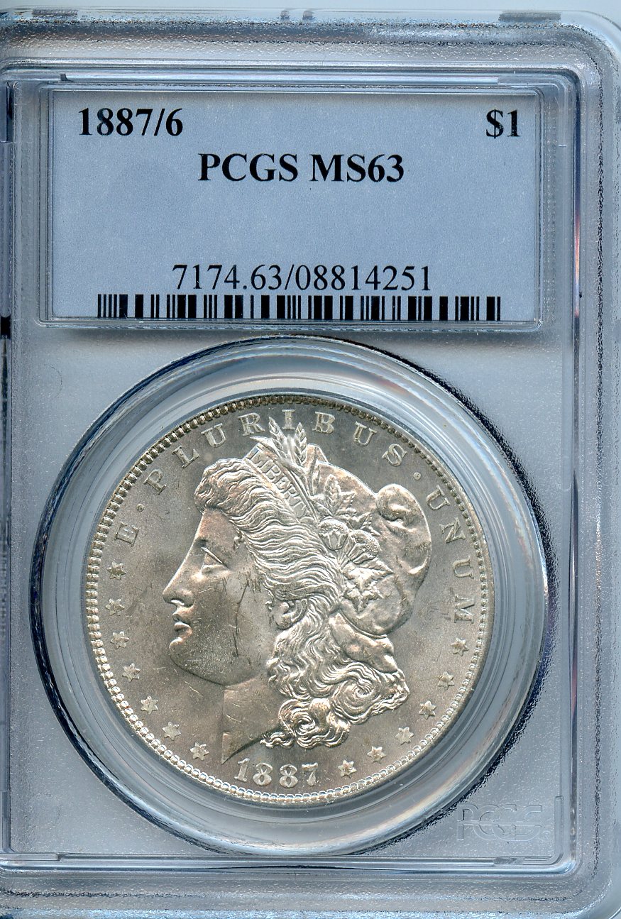 1887/6  $1  PCGS  MS63  Morgan Dollar