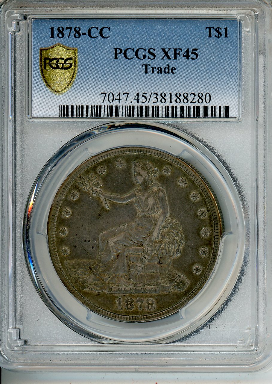 1878 CC T$1 PCGS XF 45 Trade Dollar