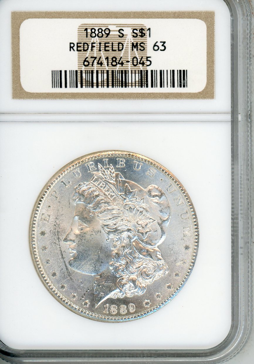 1889 S $1 Redfield NGC MS 63