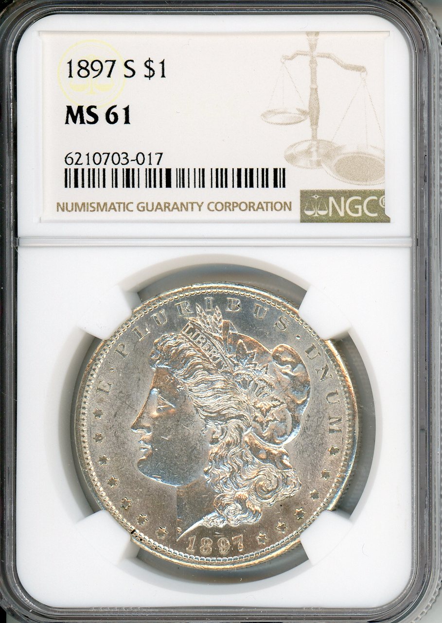 1897 S $1 NGC MS 61
