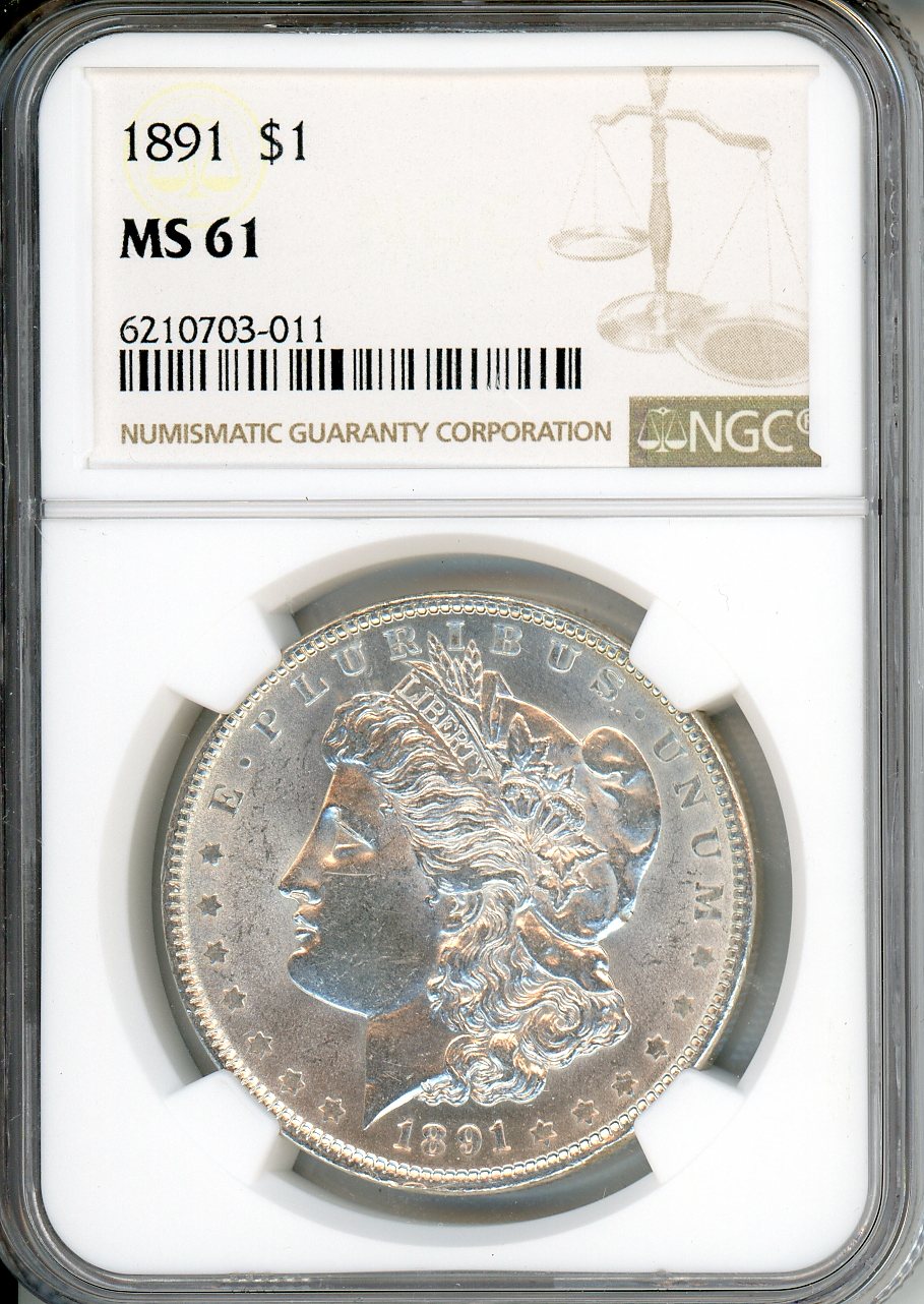 1891 $1 NGC MS 61