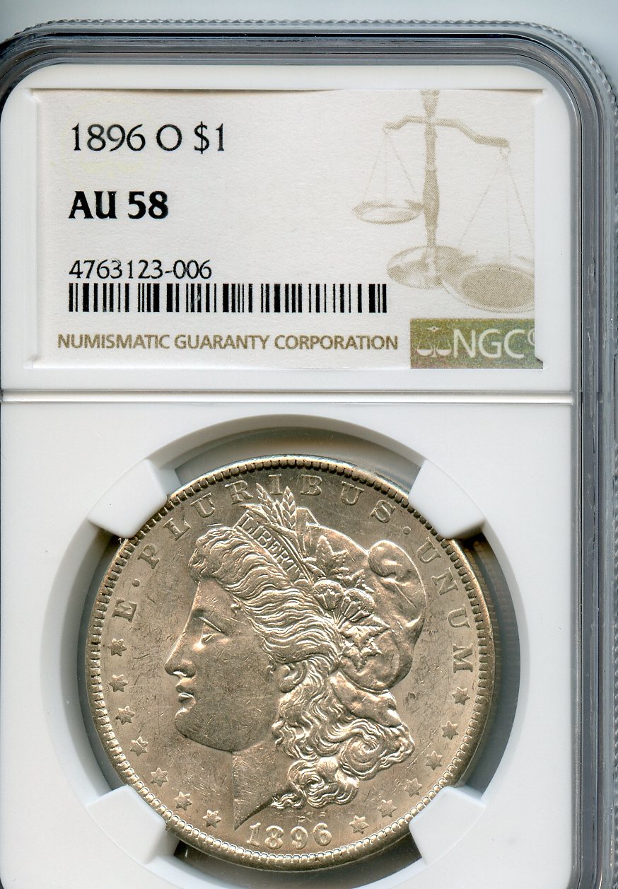 1896 O $1 NGC AU58 Morgan Dollar