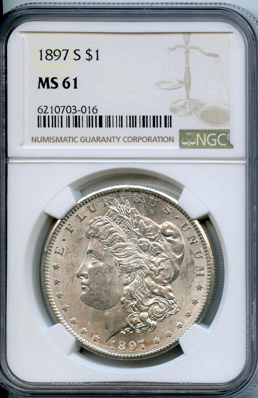 1897 S  $1  NGC  MS61  Morgan Dollar