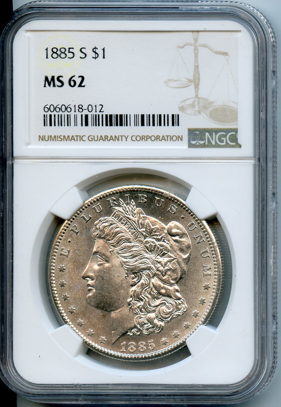 1885 S  $1  NGC  MS62  Morgan Dollar