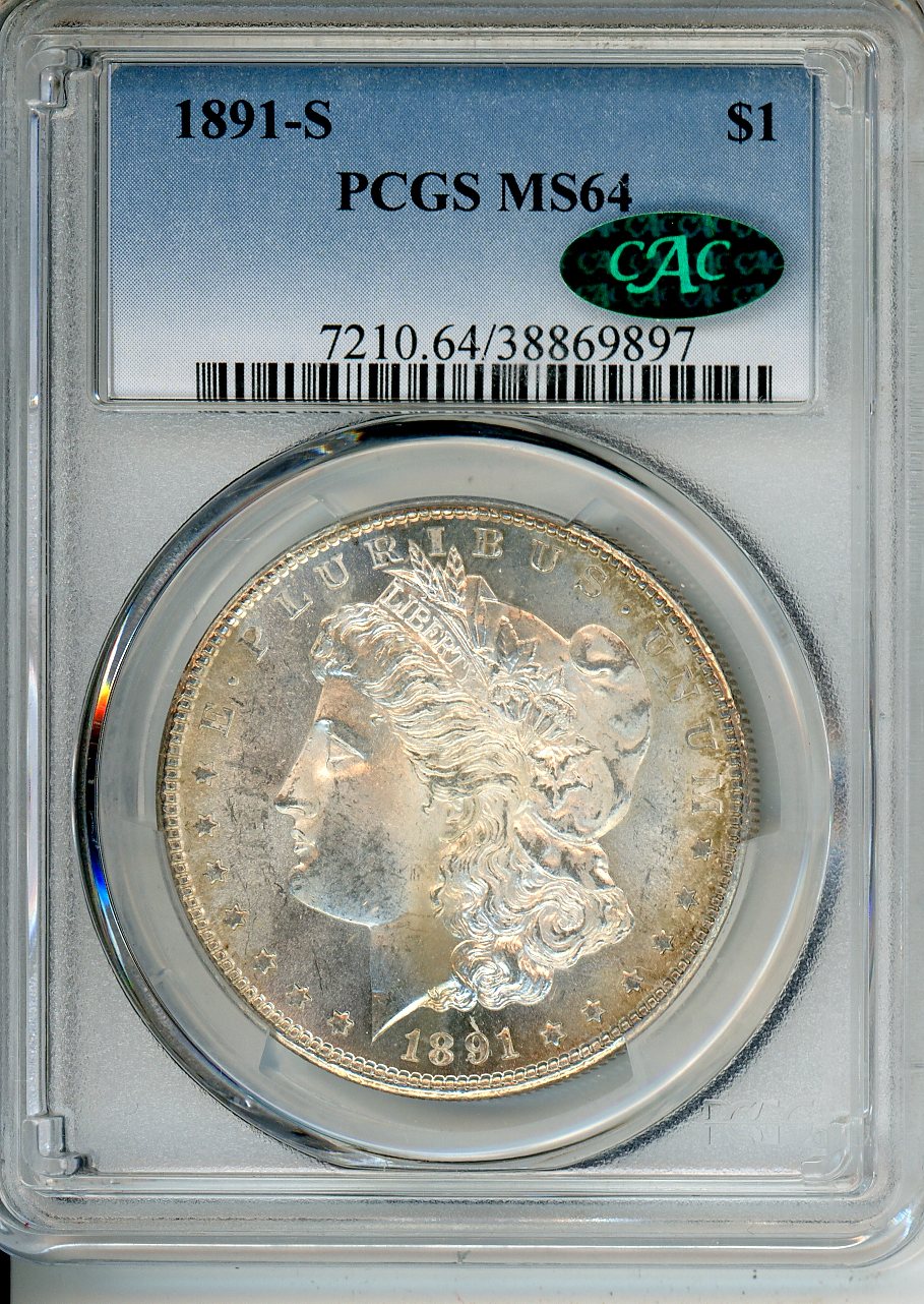 1891 S $1 PCGS MS 64 CAC