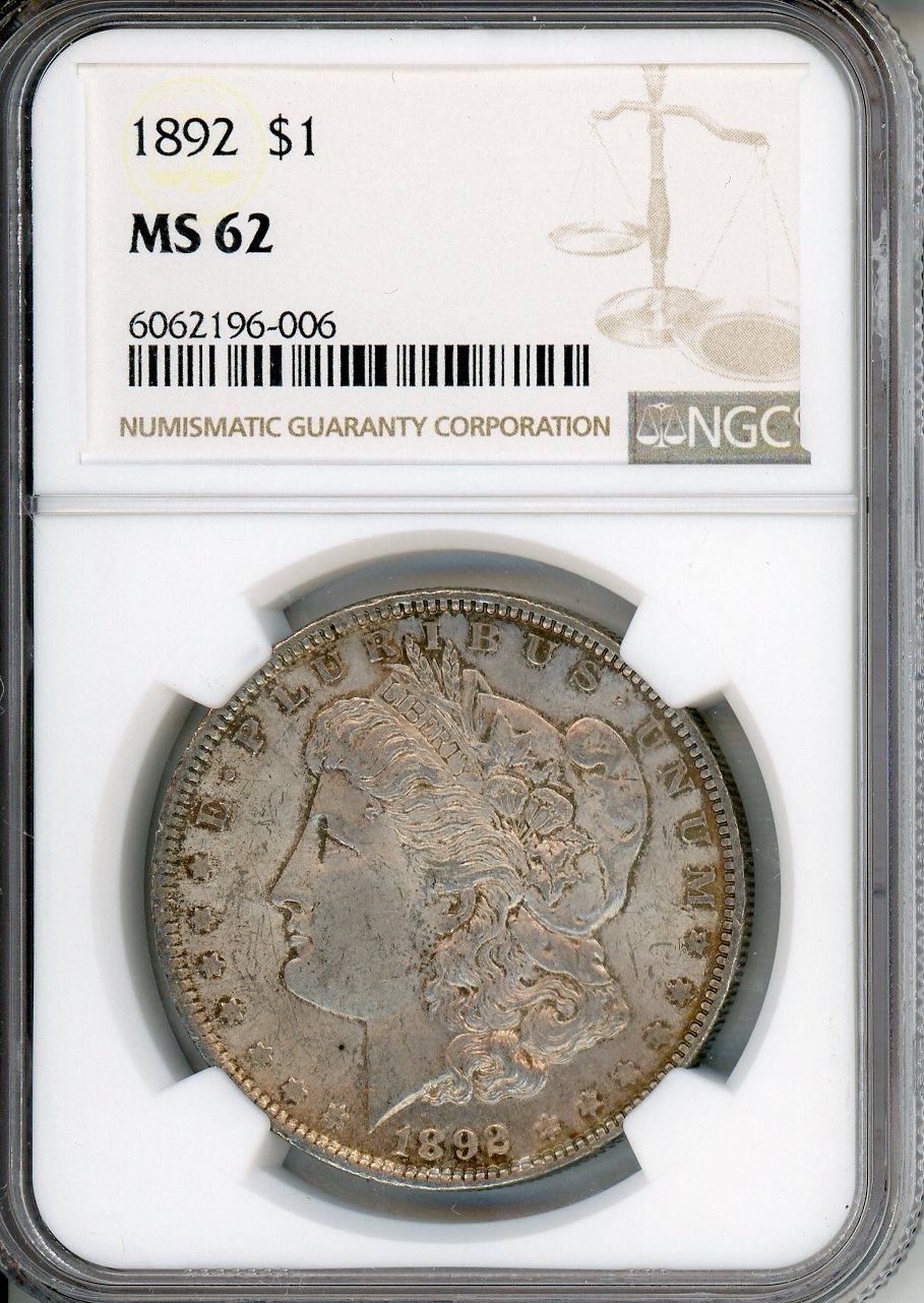 1892 $1 NGC MS 62