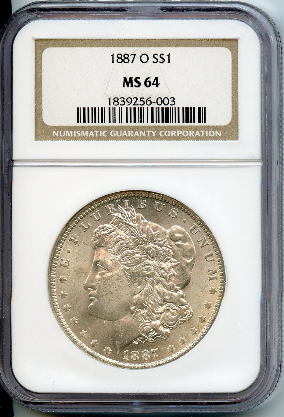 1887 O $1  NGC  MS64  Morgan Dollar