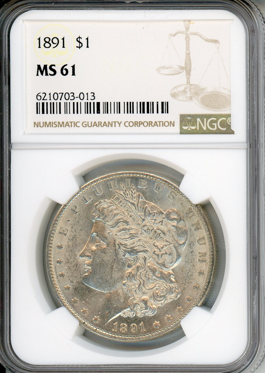 1891 $1 NGC MS 61