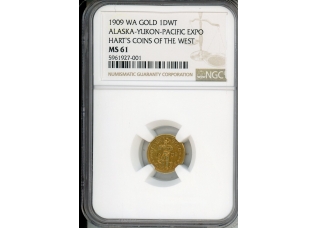 PMJ Coins & Collectibles, Inc. 1909 WA Gold 1 DWT Alaska-Yukon-Pacific Expo NGC MS61