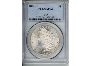 PMJ Coins & Collectibles, Inc. 1884 CC $1 PCGS MS 64 GSA