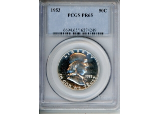 PMJ Coins & Collectibles, Inc. 1953 50C PCGS PR 65 Franklin Half-dollar