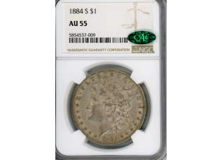 PMJ Coins & Collectibles, Inc. 1884 S $1 NGC AU 55 CAC