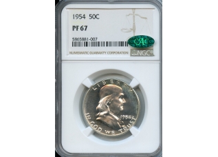 PMJ Coins & Collectibles, Inc. 1954  50C  NGC PF67 CAC  Franklin Half-dollar