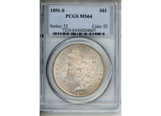 PMJ Coins & Collectibles, Inc. 1891 S $1 PCGS MS 64