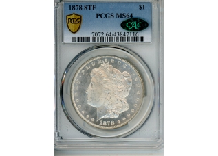 PMJ Coins & Collectibles, Inc. 1878 8TF $1 PCGS MS 64 CAC