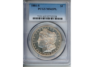 PMJ Coins & Collectibles, Inc. 1881 S $1 PCGS MS 62 PL 
