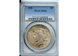PMJ Coins & Collectibles, Inc. 1928  $1  PCGS  MS62  Peace Dollar