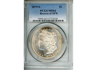 PMJ Coins & Collectibles, Inc. 1879 S $1 Rev of 1878 PCGS MS 64